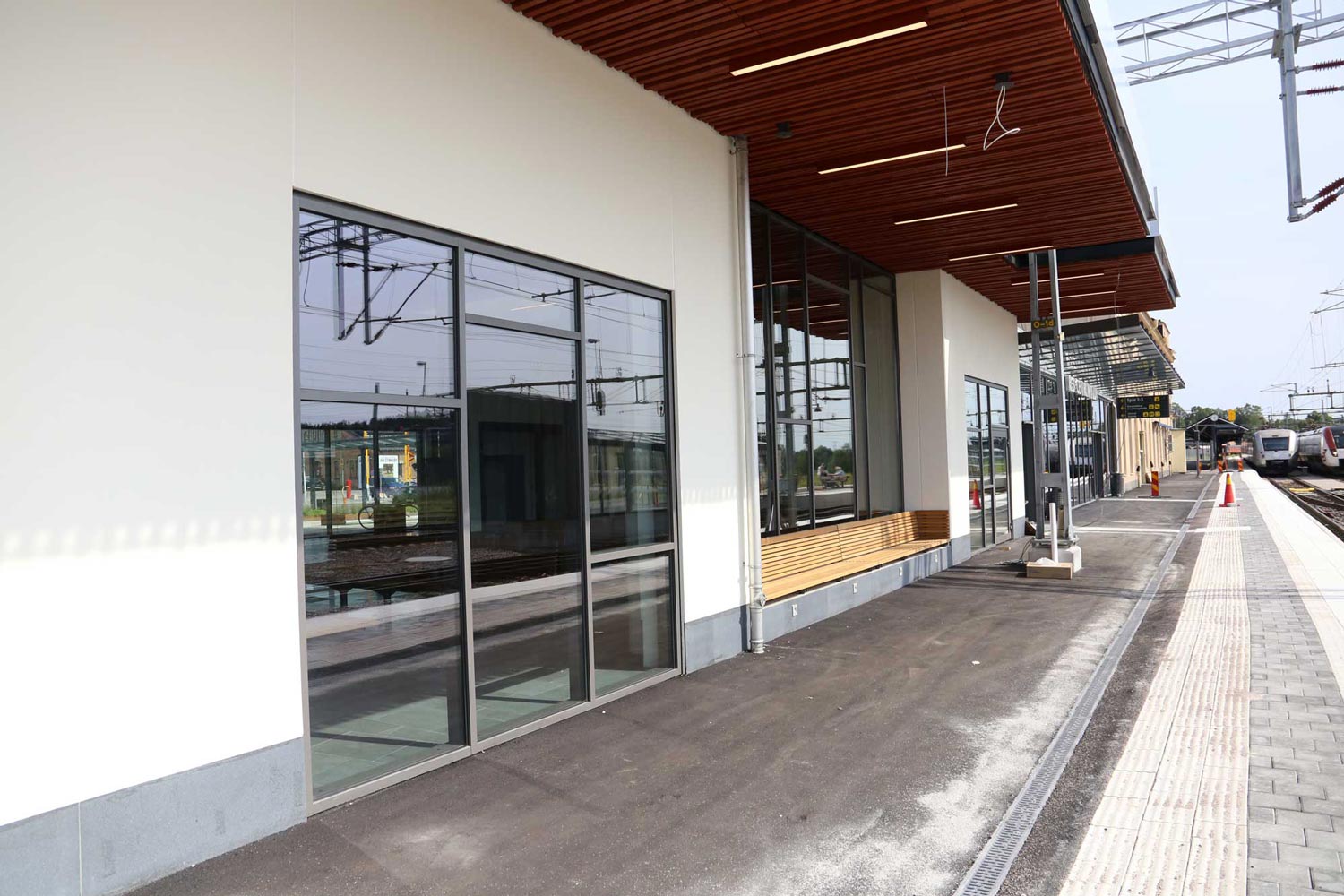 Fasaden till bussterminalen i Falun