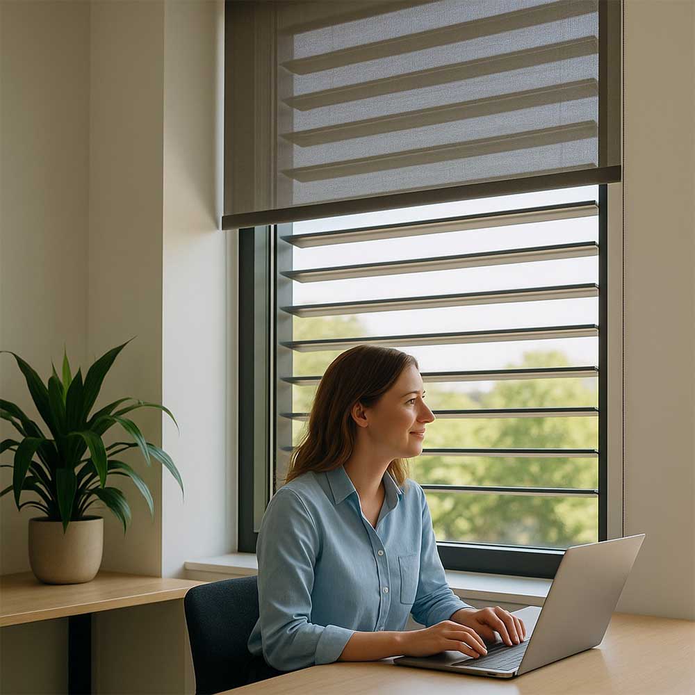 Solavskärmning med kontrollerat ljusinsläpp